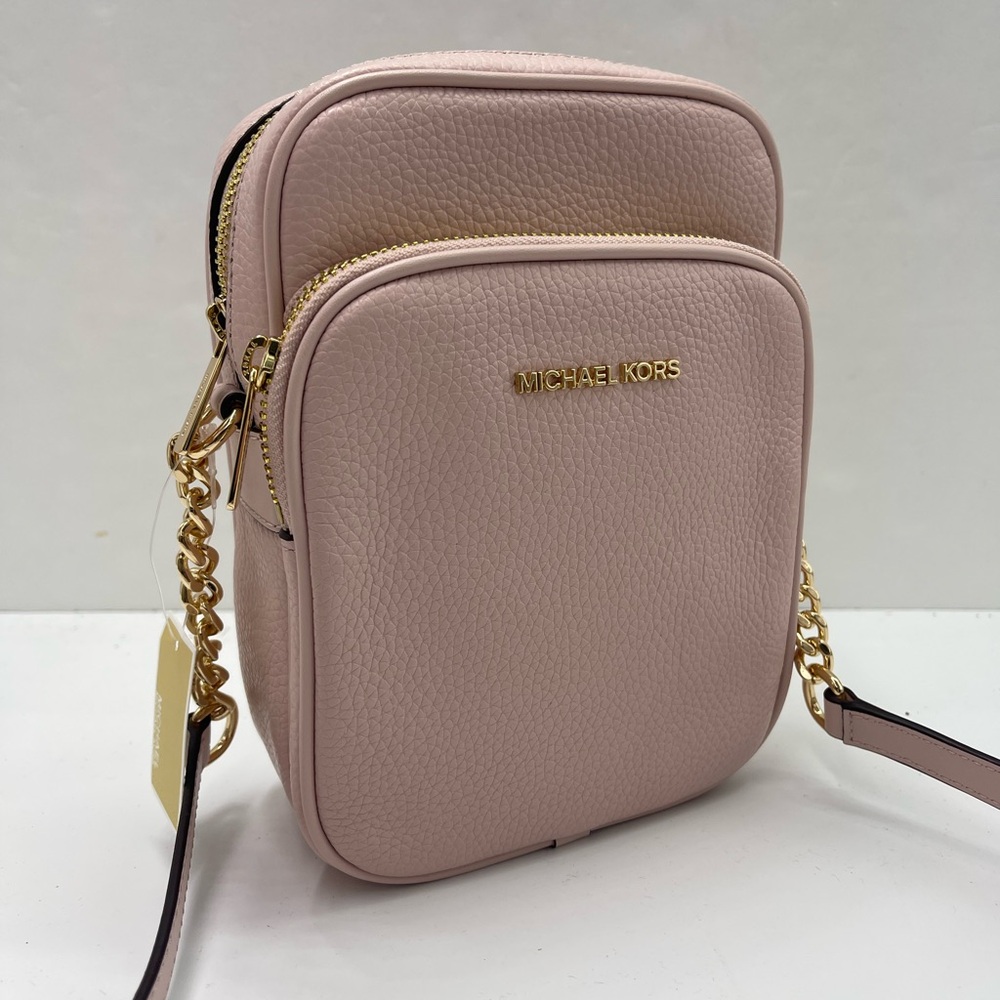 MICHAEL KORS JST Md Pebbled Leather NS Flight Chain Crossbody XBODY 
Powder
NWT - Picture 10 of 16